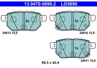 Brake pad set, disc brake 13.0470-5690.2 ATE
