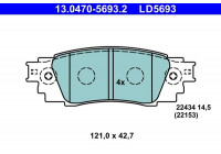 Brake pad set, disc brake 13.0470-5693.2 ATE