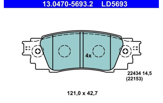 Brake pad set, disc brake 13.0470-5693.2 ATE