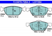Brake pad set, disc brake 13.0470-7284.2 ATE