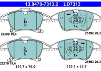 Brake pad set, disc brake 13.0470-7313.2 ATE
