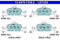 Brake pad set, disc brake 13.0470-7329.2 ATE