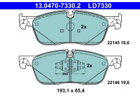 Brake pad set, disc brake 13.0470-7330.2 ATE