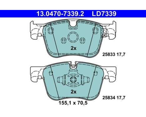 Brake pad set, disc brake 13.0470-7339.2 ATE