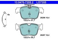 Brake pad set, disc brake 13.0470-7355.2 ATE