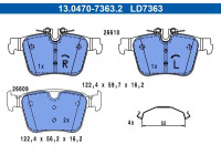 Brake pad set, disc brake 13.0470-7363.2 ATE