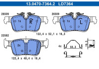 Brake pad set, disc brake 13.0470-7364.2 ATE