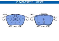 Brake pad set, disc brake 13.0470-7367.2 ATE