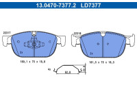 Brake pad set, disc brake 13.0470-7377.2 ATE