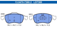 Brake pad set, disc brake 13.0470-7380.2 ATE