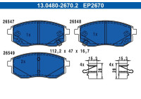 Brake pad set, disc brake 13.0480-2670.2 ATE