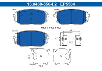 Brake pad set, disc brake 13.0480-5564.2 ATE