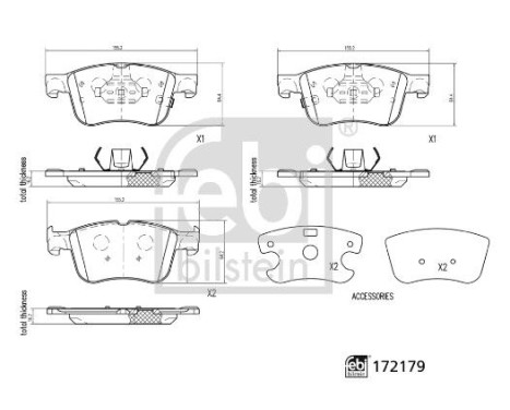 Brake Pad Set, disc brake 172179 FEBI, Image 3