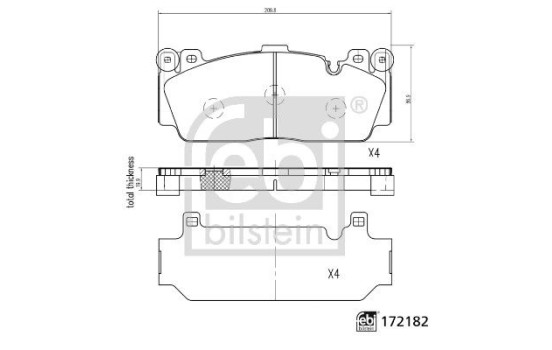 Brake Pad Set, disc brake 172182 FEBI, Image 3