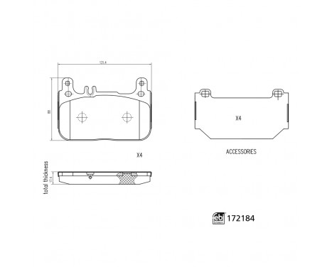 Brake Pad Set, disc brake 172184 FEBI