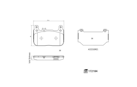 Brake Pad Set, disc brake 172184 FEBI