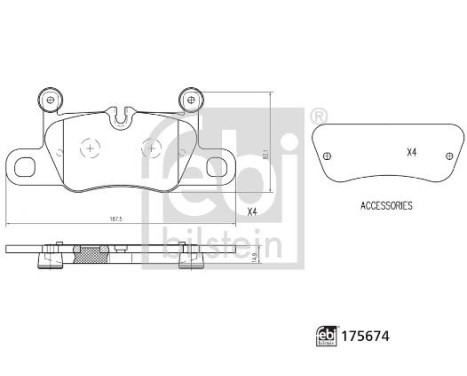 Brake Pad Set, disc brake 175674 FEBI, Image 2
