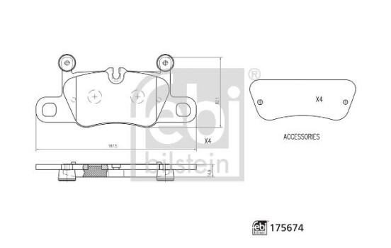 Brake Pad Set, disc brake 175674 FEBI, Image 2