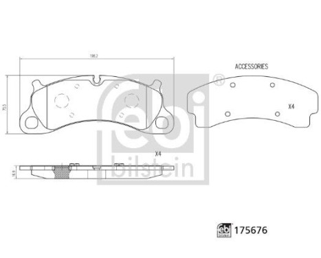 Brake Pad Set, disc brake 175676 FEBI, Image 2