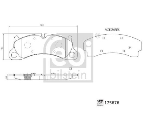 Brake Pad Set, disc brake 175676 FEBI, Image 2