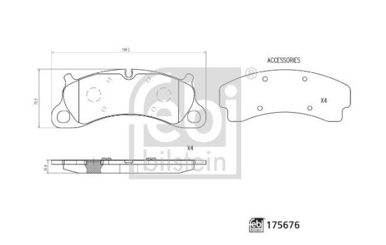 Brake Pad Set, disc brake 175676 FEBI, Image 2