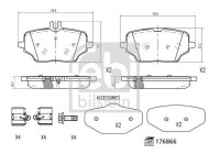 Brake pad set, disc brake 176866 FEBI