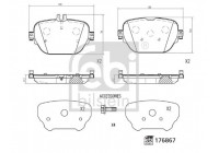 Brake pad set, disc brake 176867 FEBI