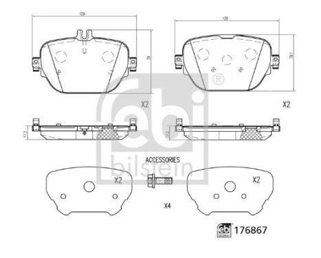 Brake pad set, disc brake 176867 FEBI