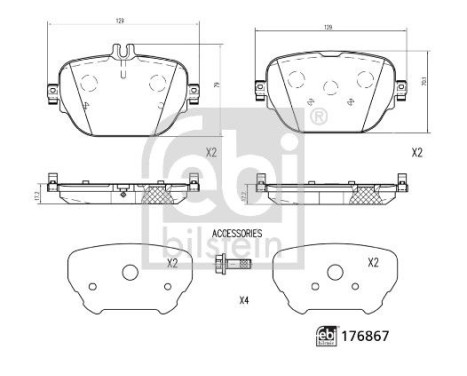 Brake pad set, disc brake 176867 FEBI, Image 2