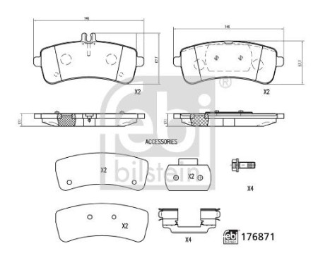 Brake pad set, disc brake 176871 FEBI