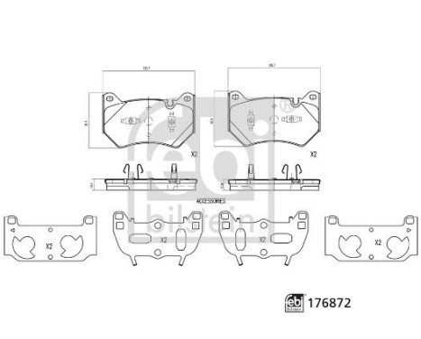 Brake pad set, disc brake 176872 FEBI, Image 2