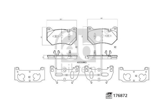 Brake pad set, disc brake 176872 FEBI