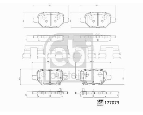 Brake Pad Set, disc brake 177073 FEBI, Image 2