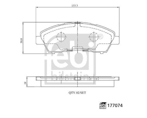Brake Pad Set, disc brake 177074 FEBI