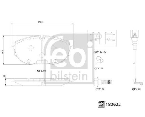 Brake pad set, disc brake 180622 FEBI