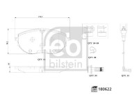 Brake pad set, disc brake 180622 FEBI