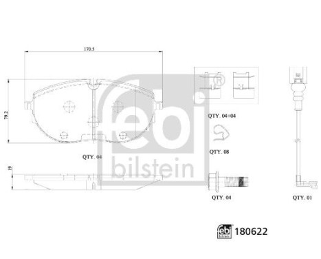 Brake pad set, disc brake 180622 FEBI