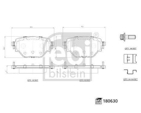 Brake pad set, disc brake 180630 FEBI