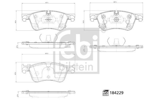 Brake pad set, disc brake 184229 FEBI, Image 2