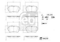 Brake pad set, disc brake 184230 FEBI