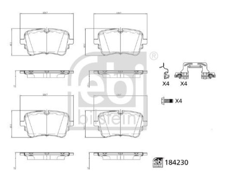 Brake pad set, disc brake 184230 FEBI