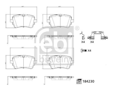 Brake pad set, disc brake 184230 FEBI, Image 2