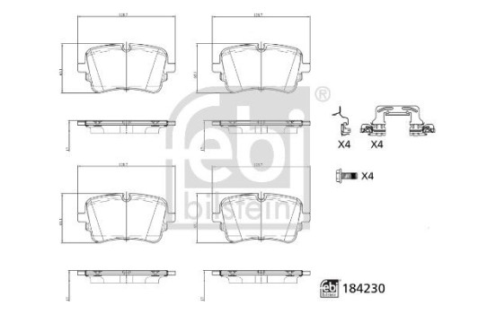Brake pad set, disc brake 184230 FEBI, Image 2
