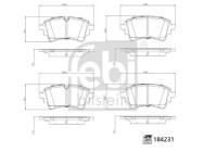 Brake pad set, disc brake 184231 FEBI