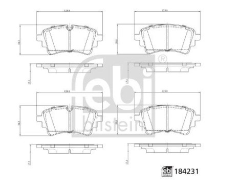 Brake pad set, disc brake 184231 FEBI