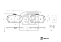Brake pad set, disc brake 184232 FEBI