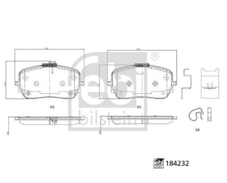 Brake pad set, disc brake 184232 FEBI