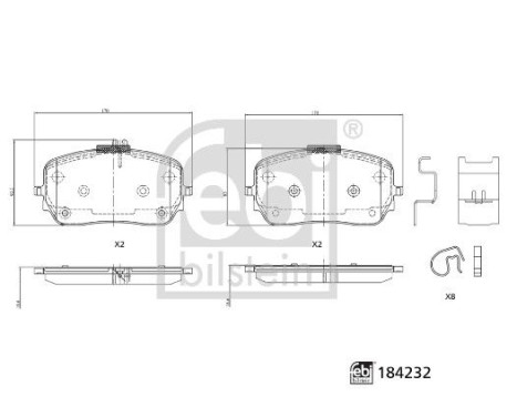 Brake pad set, disc brake 184232 FEBI, Image 2