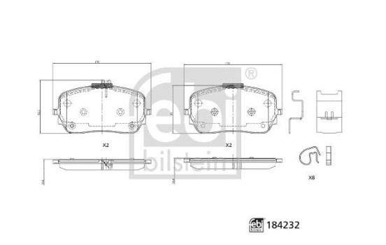Brake pad set, disc brake 184232 FEBI, Image 2