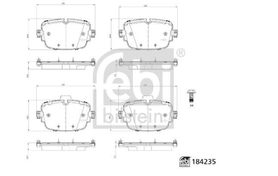 Brake pad set, disc brake 184235 FEBI